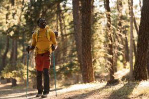 How to meditate while you move - Man with hiking poles