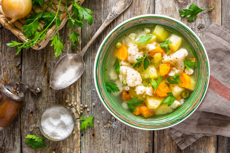 taste meditation - a bowl of vegetable soup